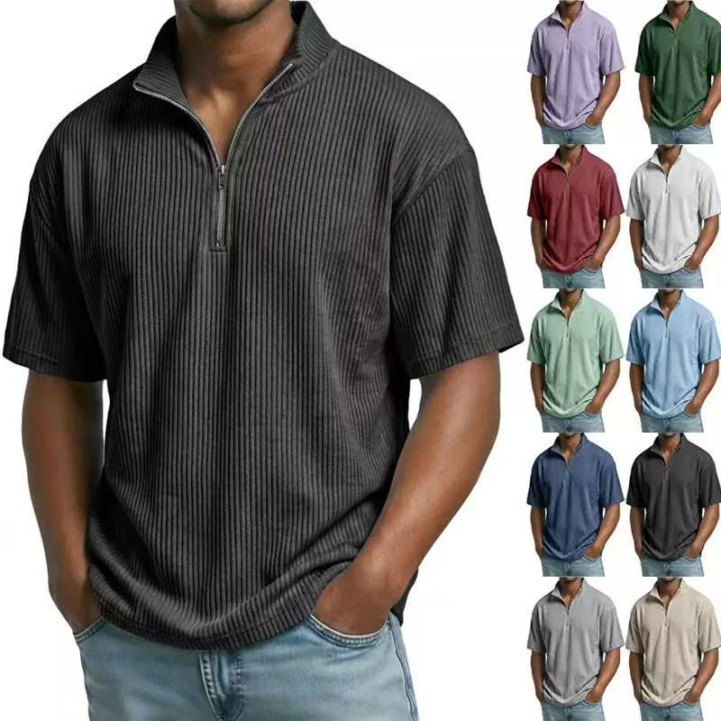 Summer Corduroy Stand-up Colla - огляд і ціна Corduroy Button Up Shirt Men
