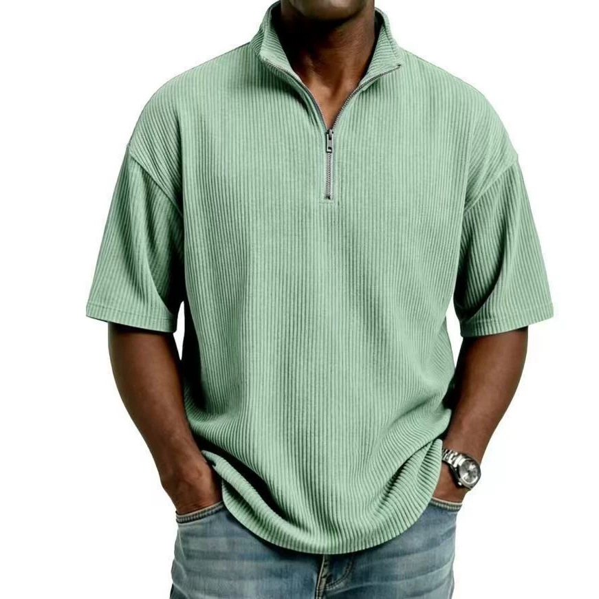 Summer Corduroy Stand-up Colla - огляд і ціна Corduroy Button Up Shirt Men