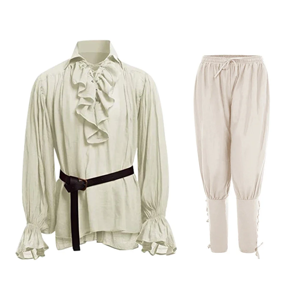 Medieval Shirts Ruffled Gothic - огляд і ціна Medieval Gothic Lace Up Pirate Shirt