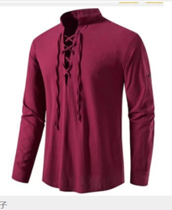 Mens Pirate Shirt Viking Retro - огляд і ціна Medieval Gothic Lace Up Pirate Shirt