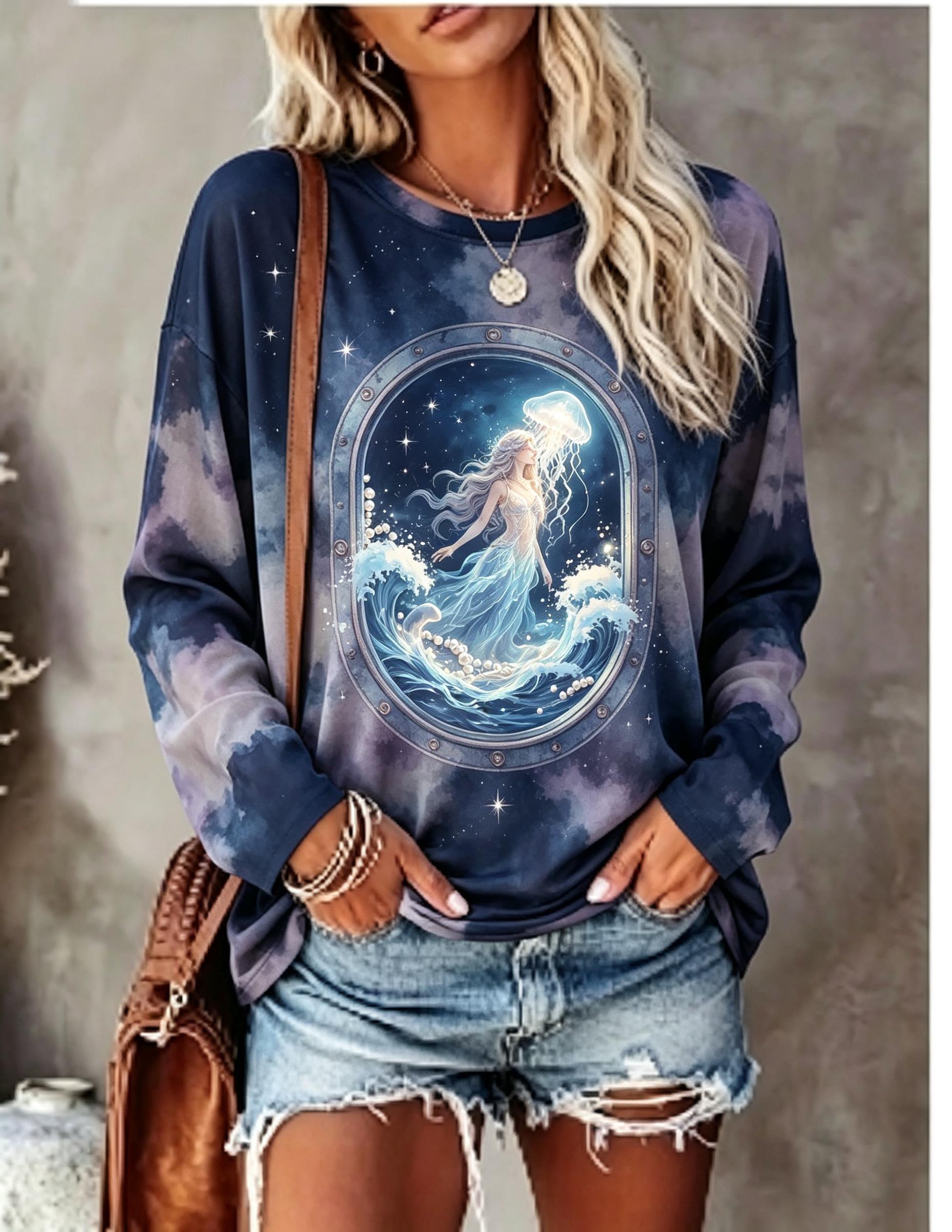 Women Long Sleeve T Shirt Merm - огляд і ціна T-Shirts