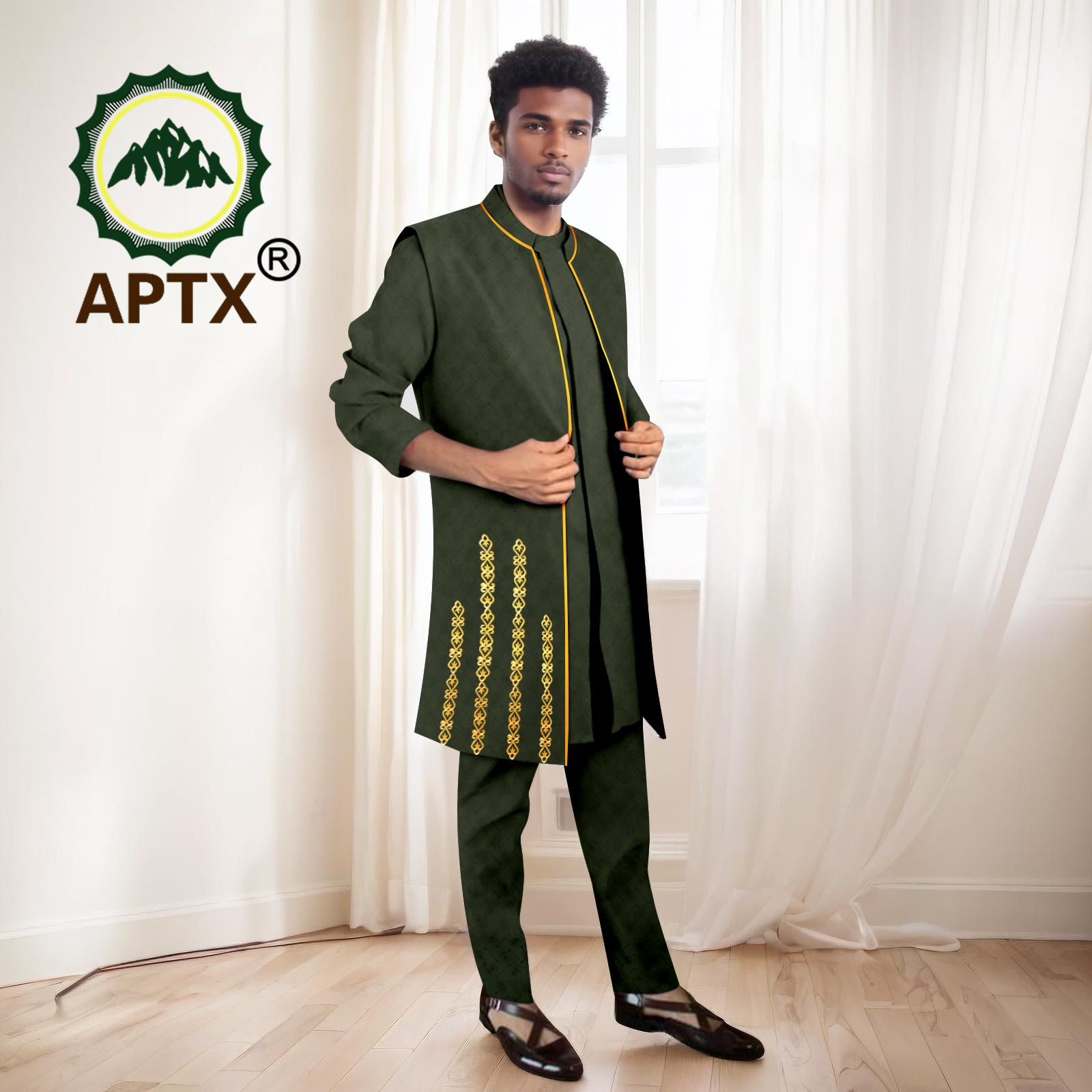African Men Suits High Quality - огляд і ціна Mandarin Collar Formal Shirt Slim Fit