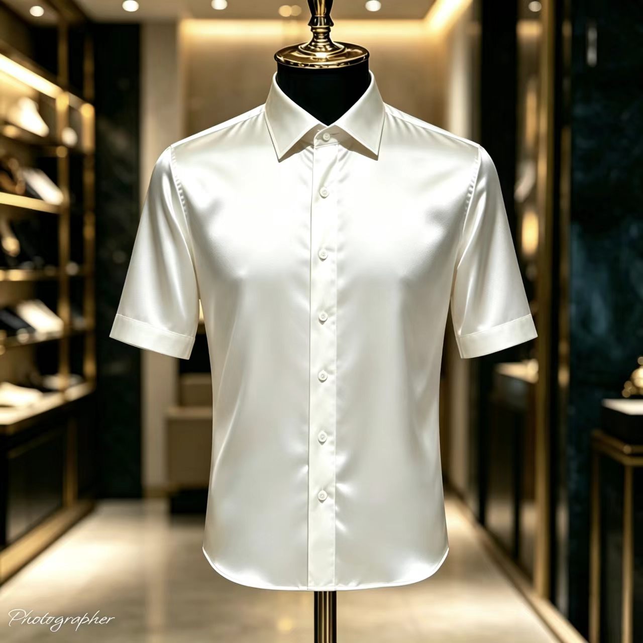 Men's Solid Color Satin Short- - огляд і ціна Mens Satin Silk Dress Shirt