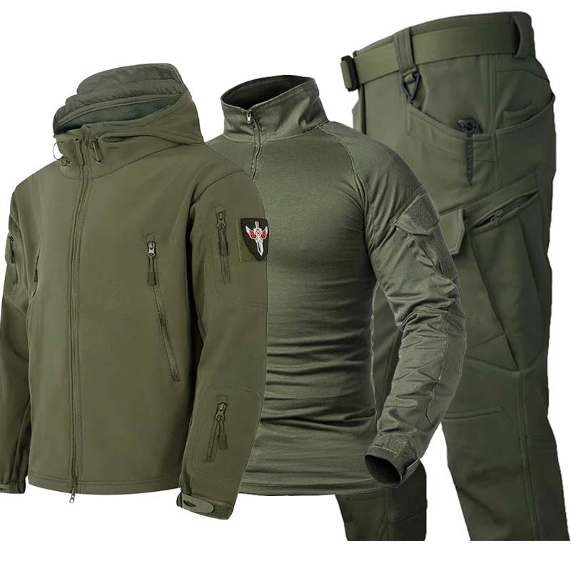 3PCS Mens Camo Tactical Sets H - огляд і ціна Tactical Military Shirt Cargo
