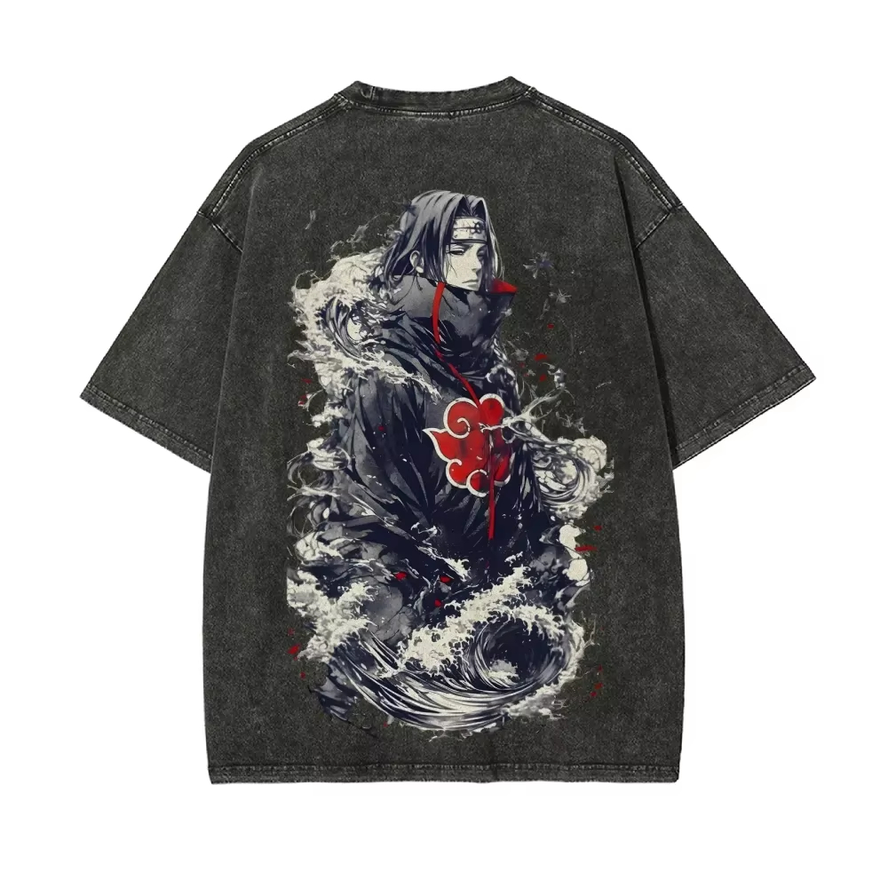 Naruto Itachi Uchiha T Shirt A - огляд і ціна Acid Wash Vintage Graphic T Shirt
