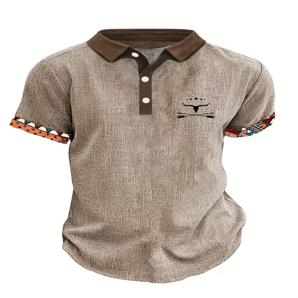 Men's Short Sleeve Polo Shirt  - огляд і ціна Vintage Hawaiian Floral Shirt