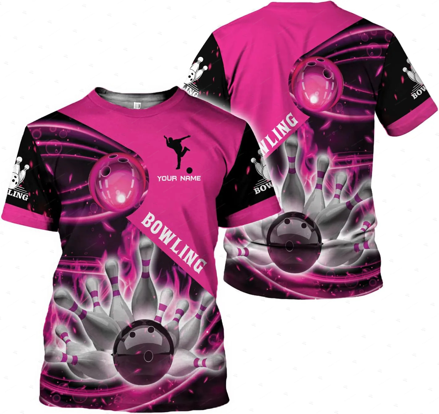 Custom Name Gradient Bowling F - огляд і ціна Short Sleeve Bowling Shirt Retro