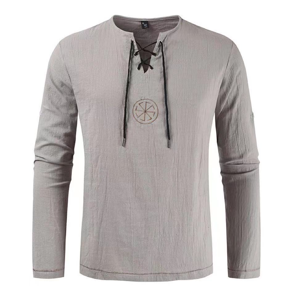 Men's Viking Vegvisir Tunic Me - огляд і ціна Mens Linen Shirt Long Sleeve
