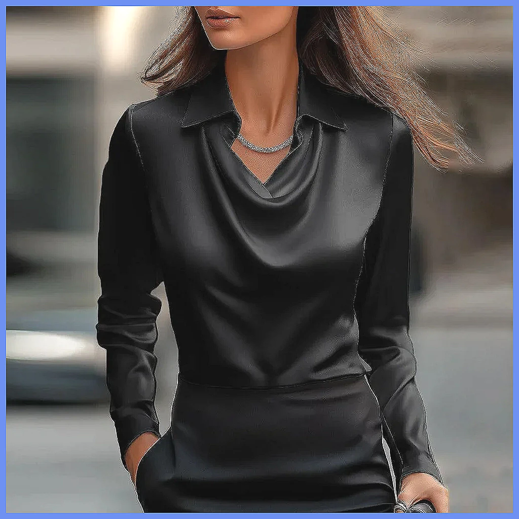 Vintage Satin Blouse Women Lon - огляд і ціна Shirts