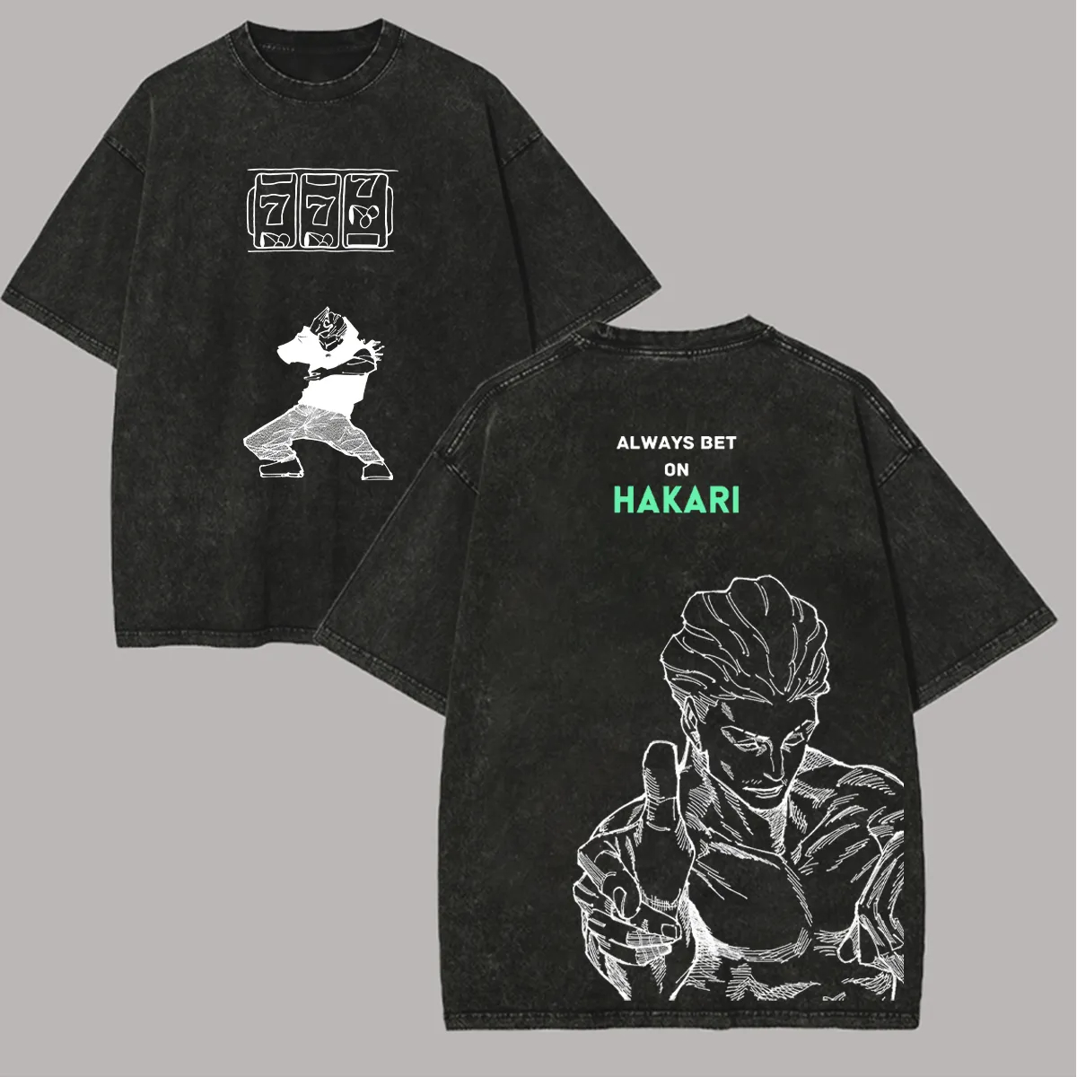 Jujutsu Kaisen Hakari T Shirt  - огляд і ціна Acid Wash Vintage Graphic T Shirt