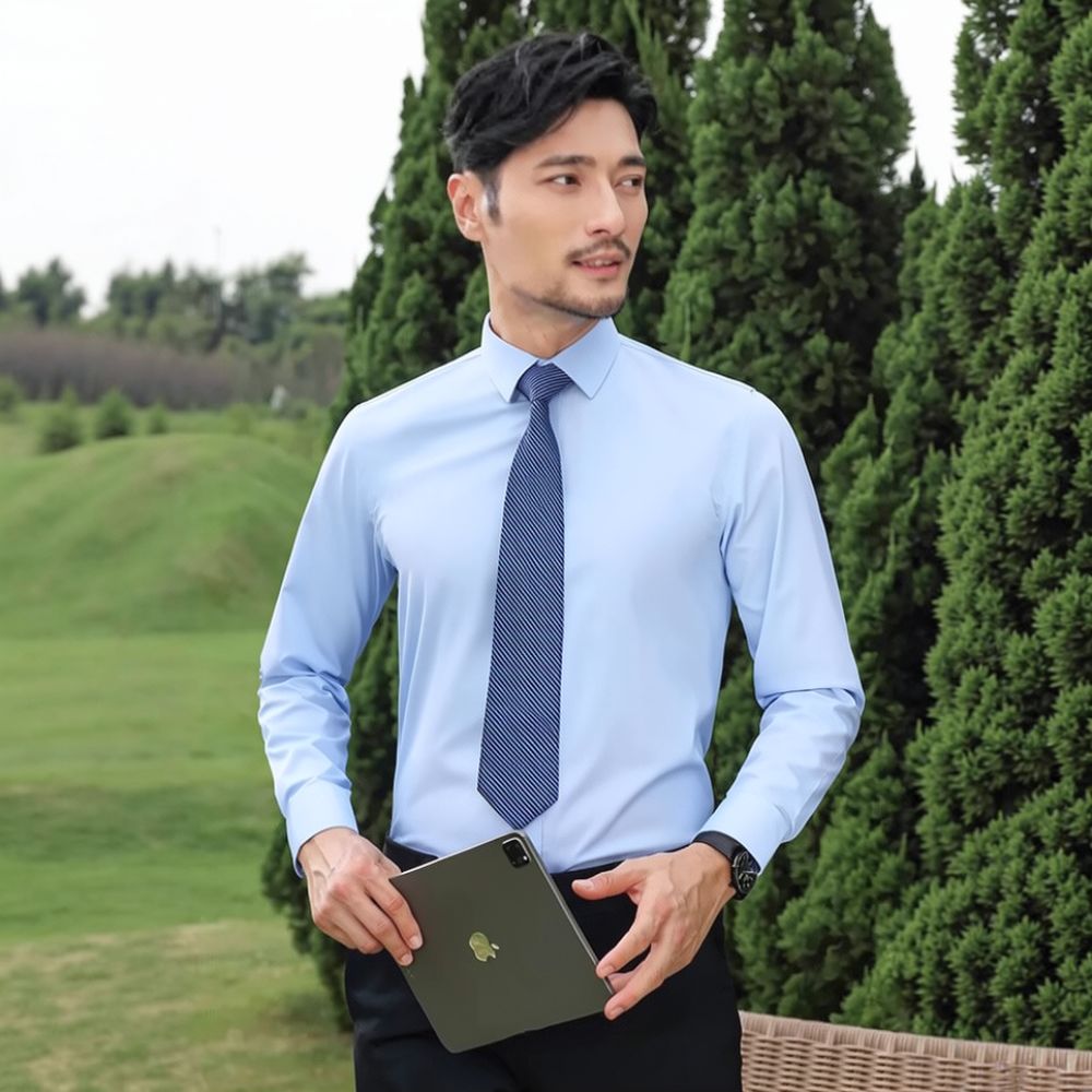 Mens Fashion Long Sleeve Shirt - огляд і ціна Breathable Bamboo Fiber Shirt Non Iron