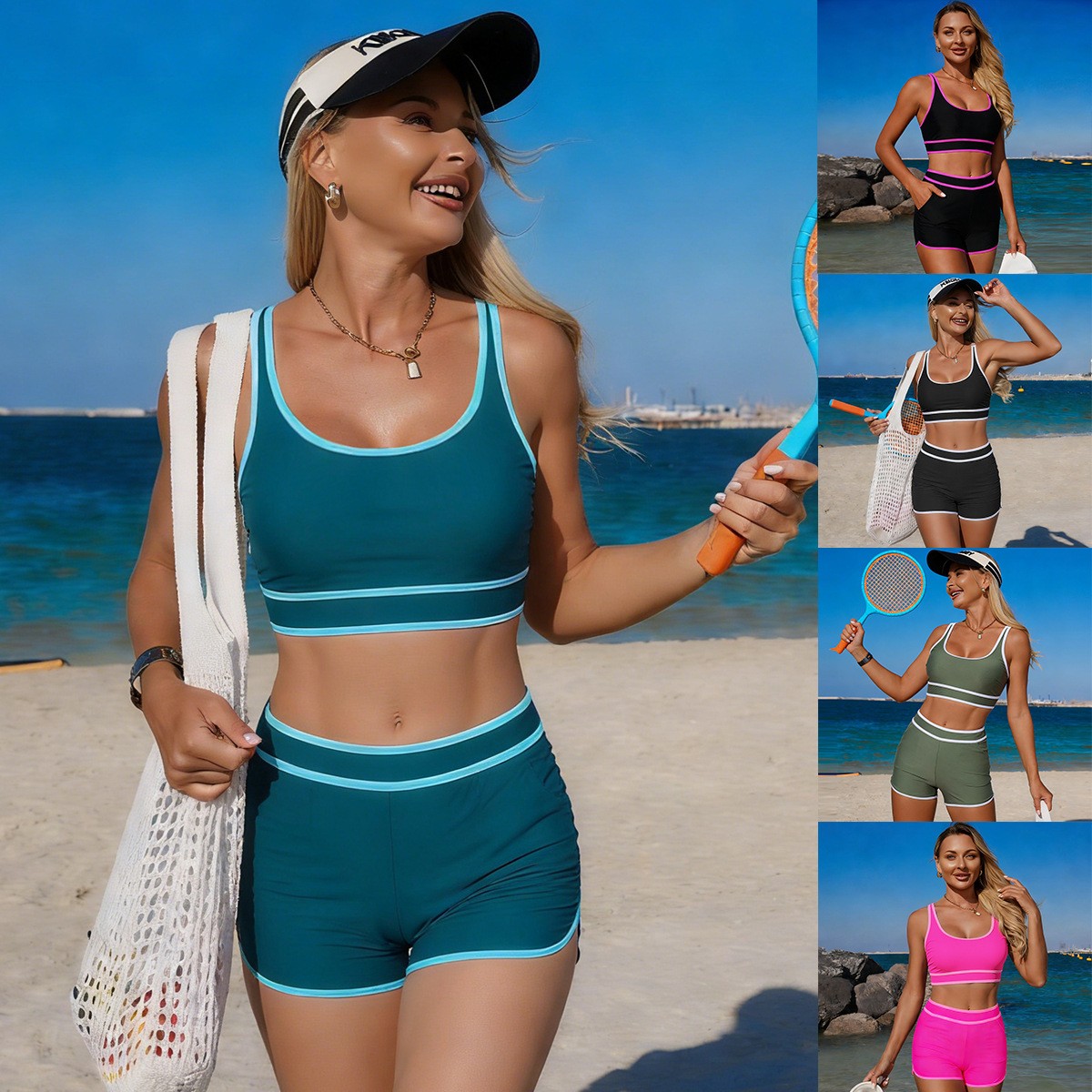Olive Green Bikini Sleeveless  - огляд і ціна Shorts