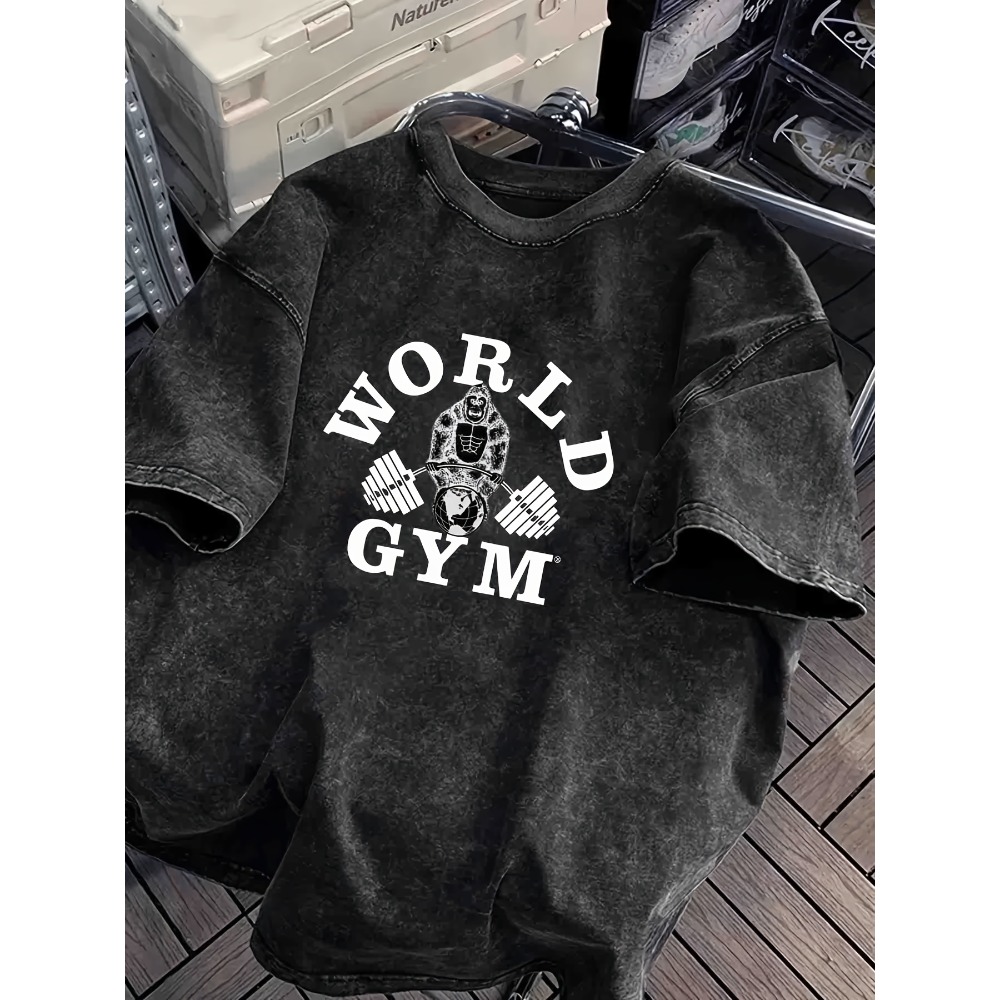 World Gym Gorilla Lifting Weig - огляд і ціна Acid Wash Vintage Graphic T Shirt