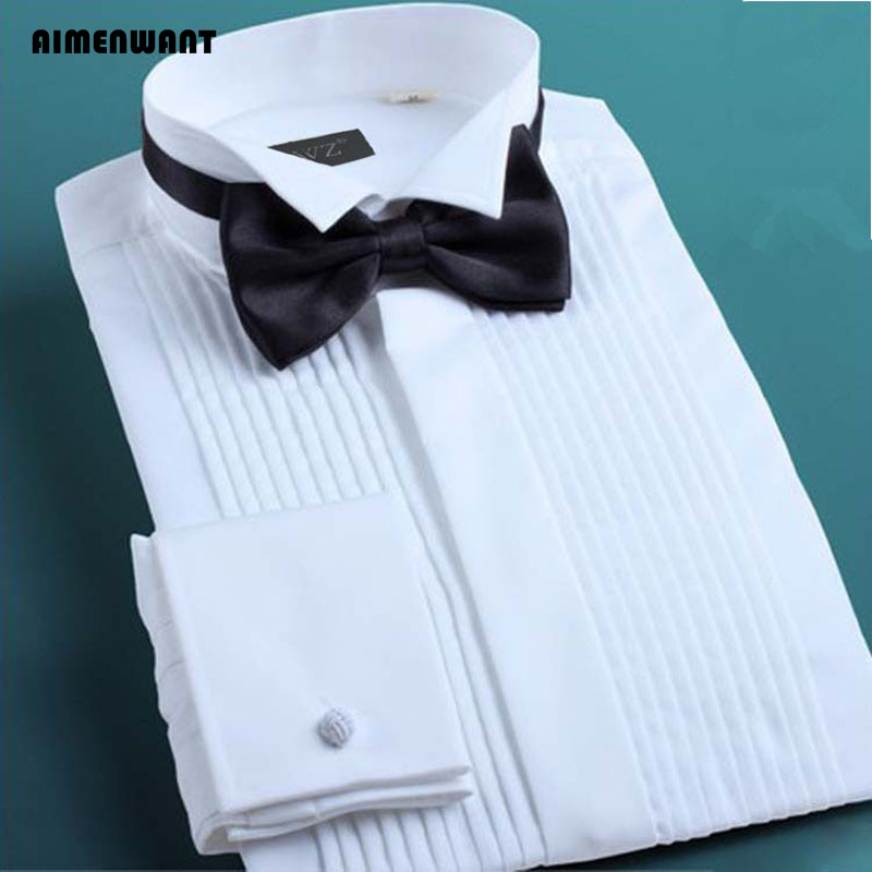 AIMENWANT 2024 Tuxedo Shirts M - огляд і ціна Mandarin Collar Formal Shirt Slim Fit
