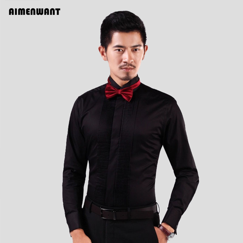 AIMENWANT 2024 Tuxedo Shirts M - огляд і ціна Mandarin Collar Formal Shirt Slim Fit