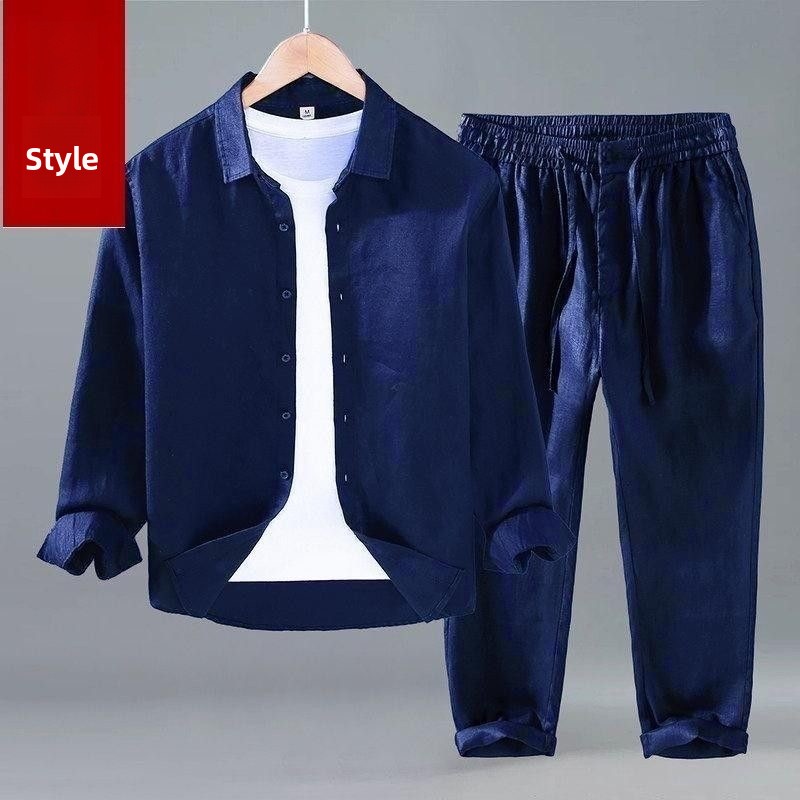 Loose Linen Men's Casual Short - огляд і ціна Mens Linen Shirt Long Sleeve